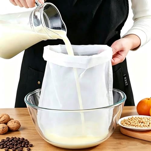Reusable Ultra Fine Mesh Strainer Bag, 2Pcs Multi-Use Nylon Filter,Food Grade Filtration Bag for Cold Brew Coffee Tea Beer Celery Almond Yogurt Juice Cheese Making (200Mesh)