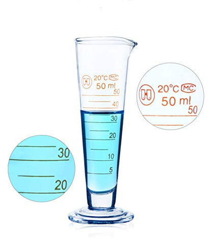 Professional Lab Graduated Measuring Cup with Spout 500ml Wide Mouth Glass Conical Beaker Thickened Borosilicate Beaker Heat Resistant (500ml) Transparent - size: 500ml