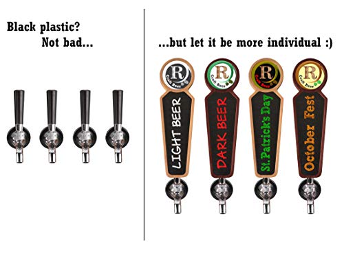 TESLYAR Wooden Beer Tap Handle for Kegerator – Large Chalkboard Keg Tap Handle Display for Bar, Brewery, Homebrew – Customizable Beer Faucet Handle (Brown) - color: Brown