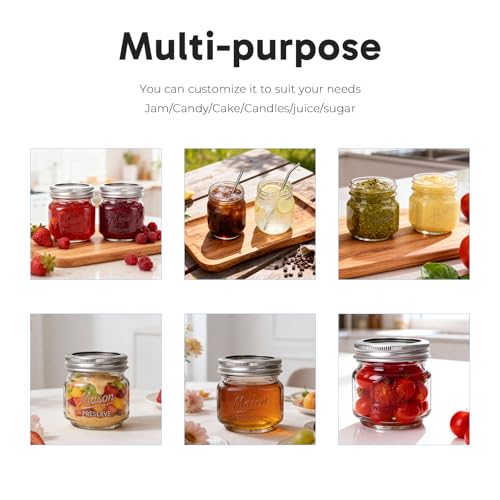 8 oz Glass Mason Jars ，12 Pack Glass Canning Jars with Airtight Lids | Pickling Jars for Jelly, Jam, Honey, Pickles, Spice, Essential Preserver for Home Storage and Gifting - color: 8oz-15pack-Mason