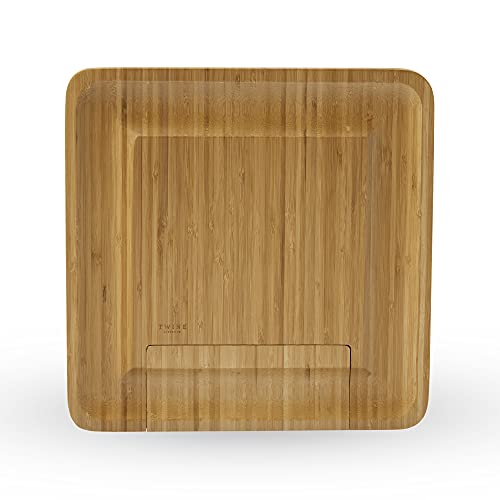 Twine Four Piece Bamboo Knife Set Wood Cheese Boards, Natural,10162 - style: Squared Cheese Board