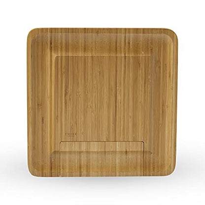 Twine Four Piece Bamboo Knife Set Wood Cheese Boards, Natural,10162 - style: Squared Cheese Board