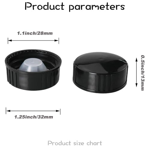 Phenolic Resin Cover 28mm Black Poly Seal Screw Caps, Plastic Lids Amber Boston Round Glass Beer Bottles Poly Cone Cap, Brewing Wine Jug Cap for Cosmetics, Daily Chemicals Bottles（White） - color: Black,28mm