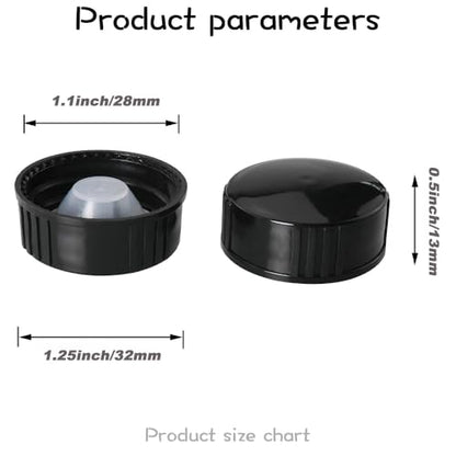 Phenolic Resin Cover 28mm Black Poly Seal Screw Caps, Plastic Lids Amber Boston Round Glass Beer Bottles Poly Cone Cap, Brewing Wine Jug Cap for Cosmetics, Daily Chemicals Bottles（White） - color: Black,28mm