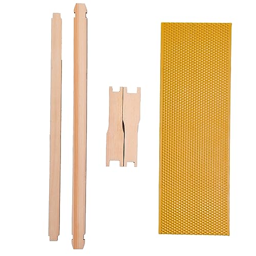 Honey Lake 8 Frame Beehive Medium Super Box, Langstroth Beeswax Coated Bee Hive Super Box with Frames and Waxed Foundations for Beginners Beekeepers (Unassembled)