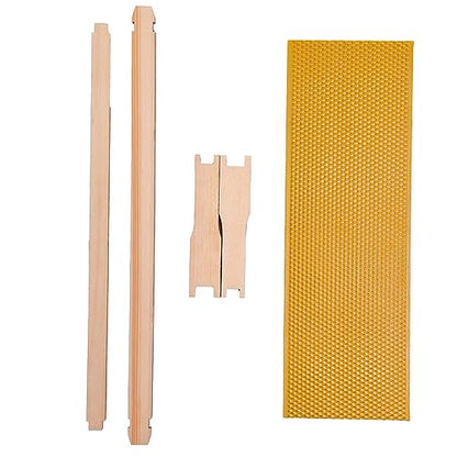 Honey Lake 8 Frame Beehive Medium Super Box, Langstroth Beeswax Coated Bee Hive Super Box with Frames and Waxed Foundations for Beginners Beekeepers (Unassembled)