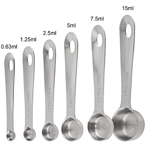 Measuring Cups and Spoons Set, 18/8 Stainless Steel Measuring Cups and Spoons, Metric & US Metal 7 Kitchen Measure Cups & 6 Measuring Spoons, Baking Measuring Tools Set 13