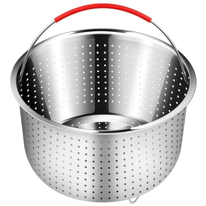 REDANT Mesh Strainer and Vegetable Steamer Basket for Pot, Instant Pot Accessories 8Qt, Stainless Steel Veggie Steamer for Cooking Broccoli, Eggs, Pasta, Quinoa - With 2 Silicone Gloves, 8 Quart - size: 8 Qt - Steamer Basket