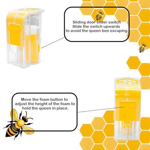 ZffXH 3 Pcs One Handed Queen Bee Marker Queen Bee Cage Catcher Queen Marker Catcher Beekeeping