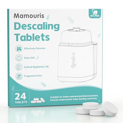 Descaling Tablets for Baby Bottle Washer, Compatible with Baby Brezza, Momcozy, Papablic Bottle Washer, Warmer, Sterilizer & Formula Maker, 24 Count Detergent Tablets - size: 24 Count