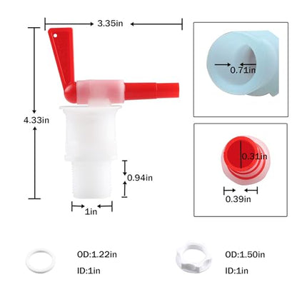 2 Pack Homebrew Bottling Spigot 5 Gallon Plastic Fermentation Faucet with Barbed Outlet for Beer Wine Making Fermenter Bucket by GWENBHMTOOL