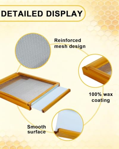 vensovo Beehive Screened Bottom Board for 10 Frame Langstroth Hives — Beeswax-Coated Base with Solid Wood Frame, Ventilation & Moisture Control (22 x 16 x 2.6 Inch)