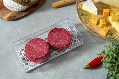 Pikanty Deli Meat Container for Refrigerator with Removable Tray - Airtight Keeper for Cold Cuts, Sliced Cheese, Ham, Turkey, Salami and Pepperoni, Hinged Lid, Dishwasher Safe, Made in USA - style: Deli Storage Container