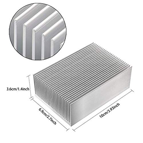 Aluminum Heat Sink Heatsink Module Cooler Fin for High Power Led Amplifier Transistor Semiconductor Devices with 100 mm (L) x 69 mm(W) x 36 mm(H)