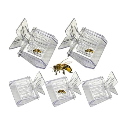 16Pcs Durable Plastic Clear Beekeeping Clip Queen Bee Cage No-Hurt Beekeeper Equip Insect Catcher Garden Tool Beehive Room