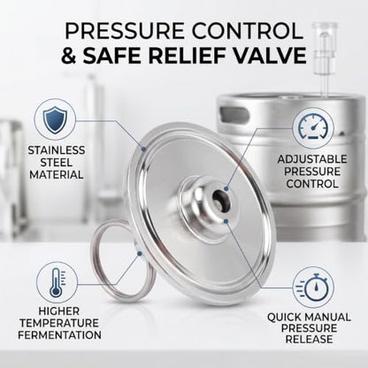 1.5 Inch Clamp End Cap, Pressure Relief Valve