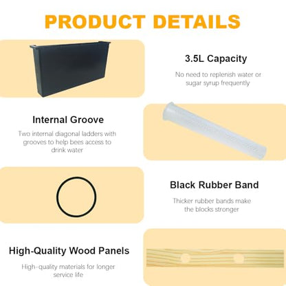 4 Pack 3.5L Bee Feeder, Bee Hive Feeder, Beehive Frame Feeder, Deep Frame Water Feeder for Beekeeping Feeding Equipment Bee Tools Beehive Supplies - size: 4PCS 3.5L