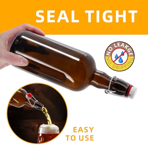 1PC Swing Top Beer Bottles with Easy Flip Top 25 Oz Amber Glass Bottle Set with Airtight Cap for Kombucha, Carbonated Drinks, Brewing, and Fermenting