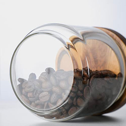 Glass Jar with Lid, Airtight Food Storage Containers Glass Set for Coffee Beans| Sugars| Candy, 4 Pack - color: 15oz+25oz*2