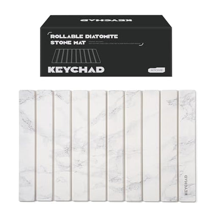 KEYCHAD Large Stone Drying Mat for Kitchen Counter - 24x16 Quick Drying Collapsible Dish Drying Mat - Super Absorbent Diatomaceous Earth Mat - Stone Dish Drying Mat for Cups Dishes