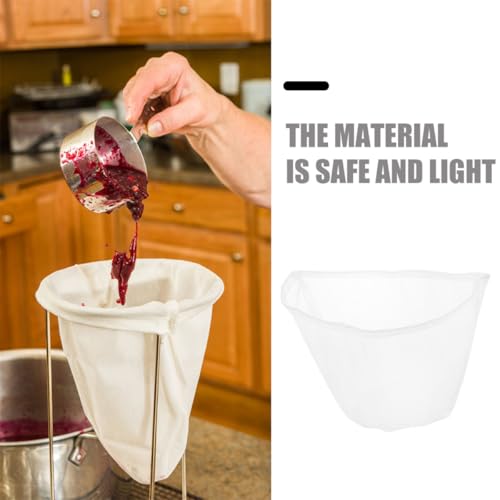 ARTIBETTER 2pcs Fine Mesh Milk Filter Bag Nylon Strainer for Nut Milk Juice Cheese Cloth Food Straining, 37cm Small Drawstring Draining Bags for Kitchen and Cooking