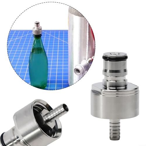 Stainless Steel Carbonation Cap Ball Lock for Home Brewing Beer for soda - Counter Pressure Filling PET Bottle - Silver 6x3.2cm