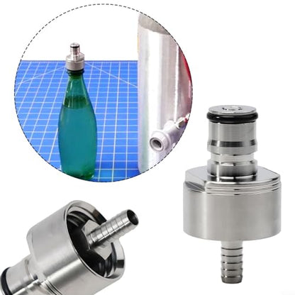 Stainless Steel Carbonation Cap Ball Lock for Home Brewing Beer for soda - Counter Pressure Filling PET Bottle - Silver 6x3.2cm