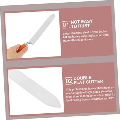 VANZACK Stainless Steel Uncapping Knife for Efficient Honey Extraction Type Design Handle Essential Beekeeping Tool for Honey Scraping and Uncapping