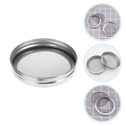 PRETYZOOM 3pcs Stainless Steel Sprouting Jar Lids for Wide Mouth Jars Food Grade Mesh Covers for Efficient Germination Easy to Clean for Home and Agricultural Use - size: 8.60X8.60X1.00CM