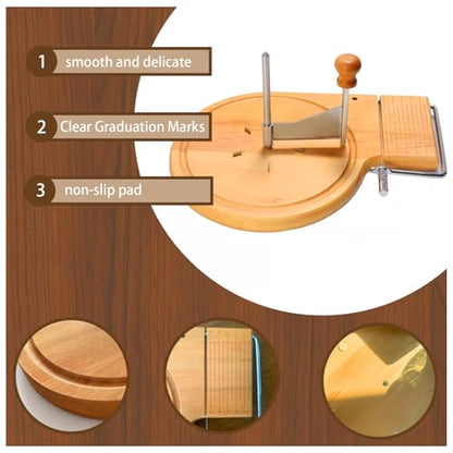2-in-1 Multi-function Cheese Cruler Wheel for Chocolate and Tête de Moine, Cheese Curler & Girolle Shaver with Sharp Blade, Wood Base, Easy to Make Cheese Cruls, Suitable for Home, Parties