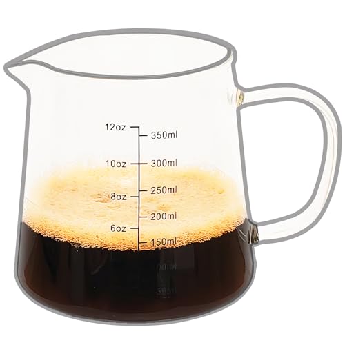 TIWPAJS Espresso Cups12OZ, Espresso Accessories, Expresso Shots Cup, Heat-resistant Glass Measuring Cup, Milk Frothing Pitcher, Frother Cup, Creamer Container, Dishwasher/Microwave/Stovetop Safe