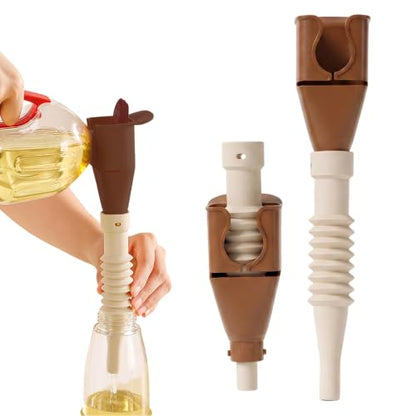 Kitchen Funnel, Silicone Collapsible Funnels for Oil Liquid Transfer, Food Grade (Coffee) - color: Coffee