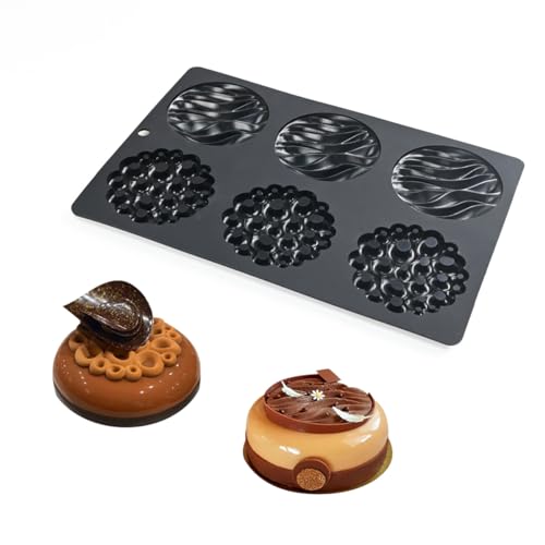 Silicone Mold, 6-Cavity Chocolate Mousse Cake Molds, Baking Mould for Desserts, Pastry, Candy, Non-Stick Food Grade Silicone Baking Pan (C_ Round) - size: C_ Round