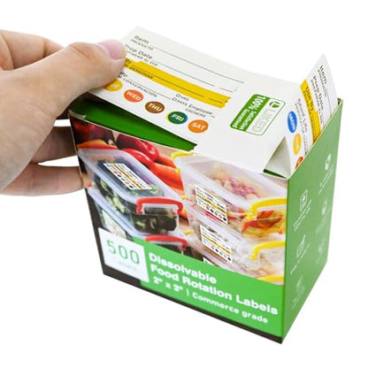 L LIKED Dissolvable Label Shelf Life for Food Rotation Use by Stickers 2 x 3 Inch Roll of 500 Labels