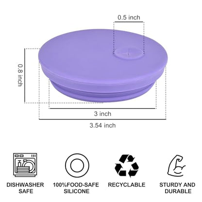 Waterless Airlock Fermentation Lids Wide Mouth Mason Jars 3 Pack Silicone Fermenting Lids for Pickles, Kimchi, and Fermented Probiotic Food Purple (Jars Not Included) - color: Purple