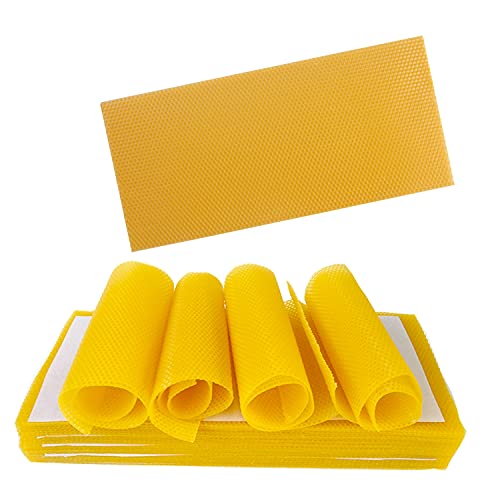 ZffXH 30 Pack Beeswax Sheets Bee Hive Frames and Wax Foundations Sheets Beeswax for Bee Hive Frames Natural Beeswax Honeycomb Sheets for Beekeeping Candle Making