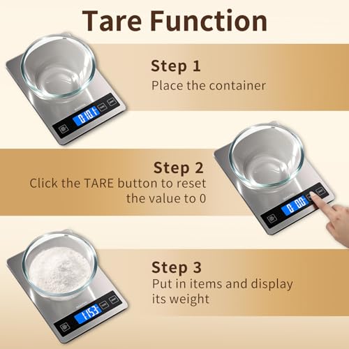 Food Scale, 15kg/33lb Digital Kitchen Scale with Stainless Steel & Tempered Glass, 1g/0.05oz Precise Weighing, Splash-Resistant and Sturdy Surface, for Cooking, Baking, Weight Loss, Meal Prep - color: Non-Rechargeable-Black