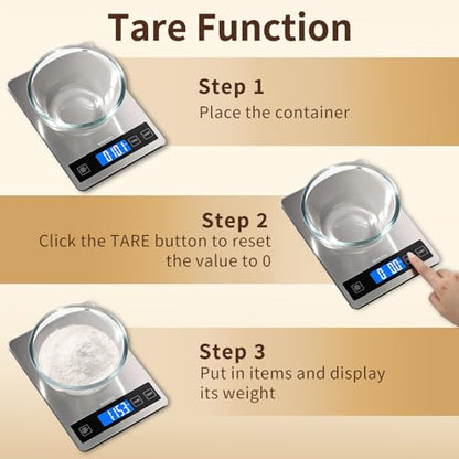 Food Scale, 15kg/33lb Digital Kitchen Scale with Stainless Steel & Tempered Glass, 1g/0.05oz Precise Weighing, Splash-Resistant and Sturdy Surface, for Cooking, Baking, Weight Loss, Meal Prep - color: Non-Rechargeable-Black