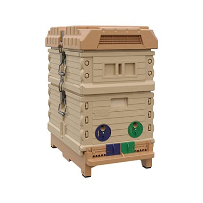 Apimaye Insulated 7 Frame Langstroth Nucleus Assembled Bee Hive Set (Tan Hive wih No Frames) - style: Tan Hive wih No Frames