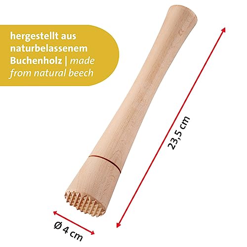 Westmark Fermentation Masher - Heavy Duty Hand Tamper Ideal for Kimchi, Sauerkraut and Fermenting Fermentation Food Effortless Use - Beech Wood - size: Länge: 23,5 cm