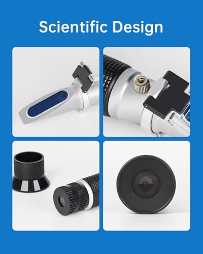 LOHAND Honey Refractometer for Honey Moisture, Scale Range: 0-90% Brix Refractometer, Precision Measuring Sugar Content for Maple Syrup/Wine/Fruit/Drink, Automatic Temperature Compensation - size: 0-90%Brix