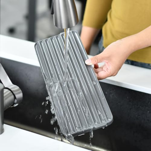 Bottle & Cup Drying Rack with Drain Tray (Stainless Steel Silver) - color: Stainless Steel Silver