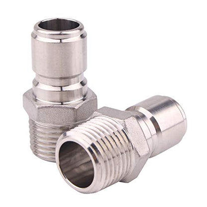 DERNORD Stainless Steel Male Quick Disconnect MPT 1/2" Homebrewing Connector Sanitary Fitting Pack of 2 - size: Female