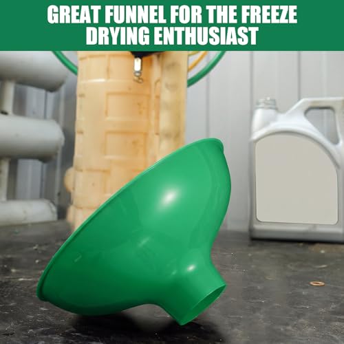 Vesici 2 Pack Extra Large Wide Mouth Funnel 2.5" x 10" Multi Purpose Filling Funnel Plastic Reusable for Water Softener Resin Tanks Carbon Media Jar Filling Use (Green) - color: Green