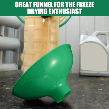 Vesici 2 Pack Extra Large Wide Mouth Funnel 2.5" x 10" Multi Purpose Filling Funnel Plastic Reusable for Water Softener Resin Tanks Carbon Media Jar Filling Use (Green) - color: Green