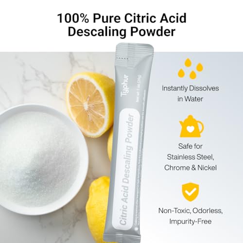 Typhur Ice Maker Cleaner and Descaler, 12 Packs Pure Citric Acid Powder, Universal Descaling Solution Nickel Safe for Countertop Ice Machines, Also Compatible with Coffee Makers and Kettles - size: 12-Pack