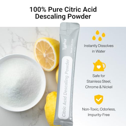 Typhur Ice Maker Cleaner and Descaler, 12 Packs Pure Citric Acid Powder, Universal Descaling Solution Nickel Safe for Countertop Ice Machines, Also Compatible with Coffee Makers and Kettles - size: 12-Pack