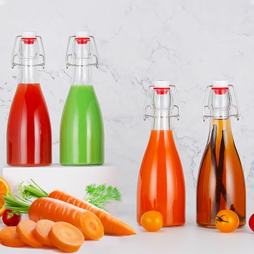 YEBODA (6 Pack-12oz Swing Top Bottles -Glass Beer Bottle with Airtight Rubber Seal Flip Caps for Home Brewing Kombucha,Beverages,Oil,Vinegar,Water,Soda,Kefir