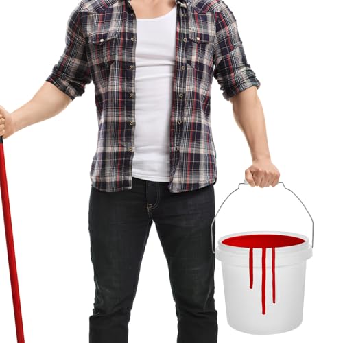 Operitacx Abs Paint Bucket Plastic Paint Container with Lid and Handle White 1 Gallon Easy to Carry Multipurpose Storage Bucket and Pigment for Home Use