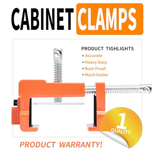 Cabinet Clamp 1 pcs - Cabinet Panel Frame Alignment Tool and Mounting Piece with Pilot Holes, Hex Wrench and Three Adhesive Protective Pads. - size: 1pcs
